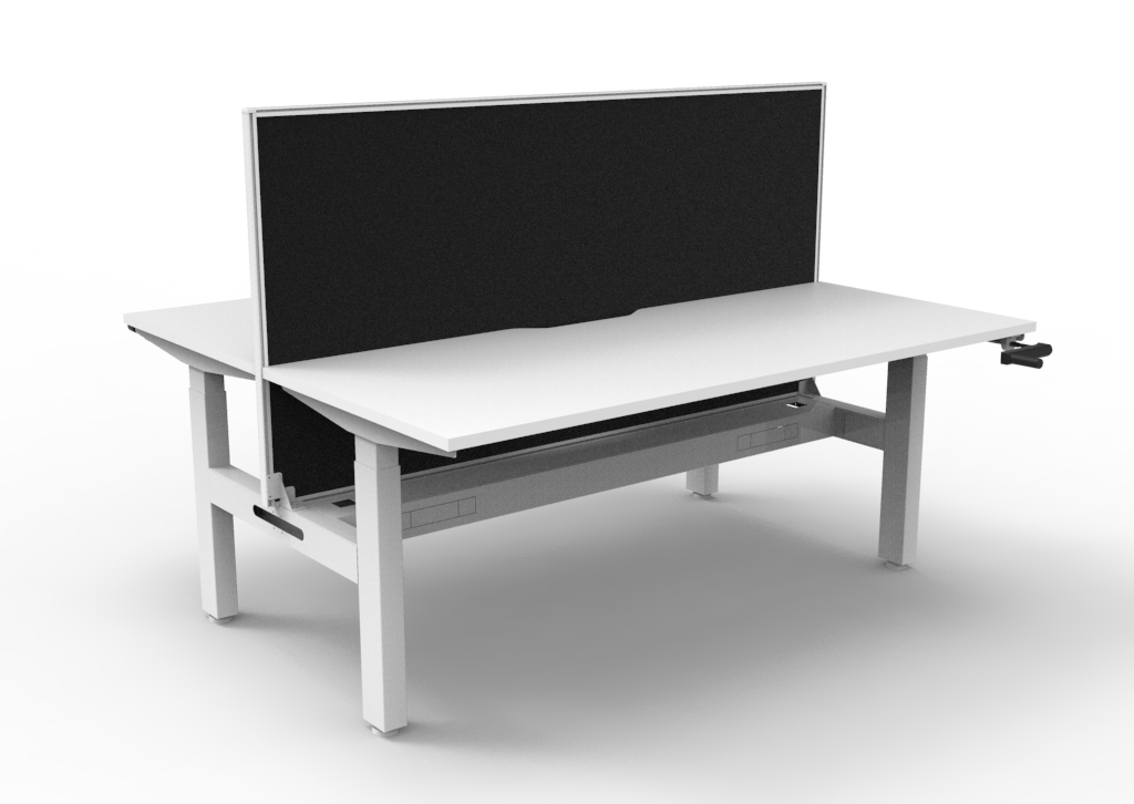Boost Manual 2 Person Double Sided Workstation - With Screen